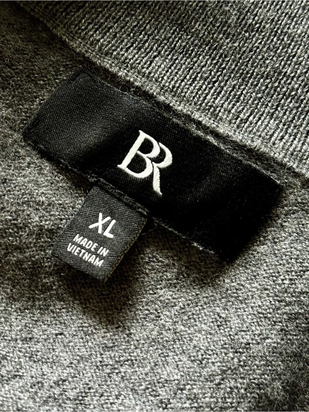 Banana Republic Italian Merino Half-Zip Sweater, Heather Charcoal Grey – Size XL